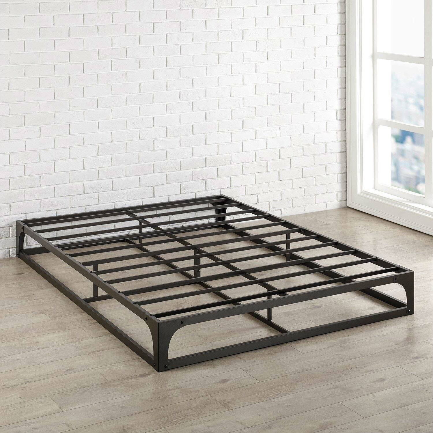 Left. Hivvago - Hivvago Full size Modern Low Profile Heavy Duty Metal Platform Bed Frame - Black.