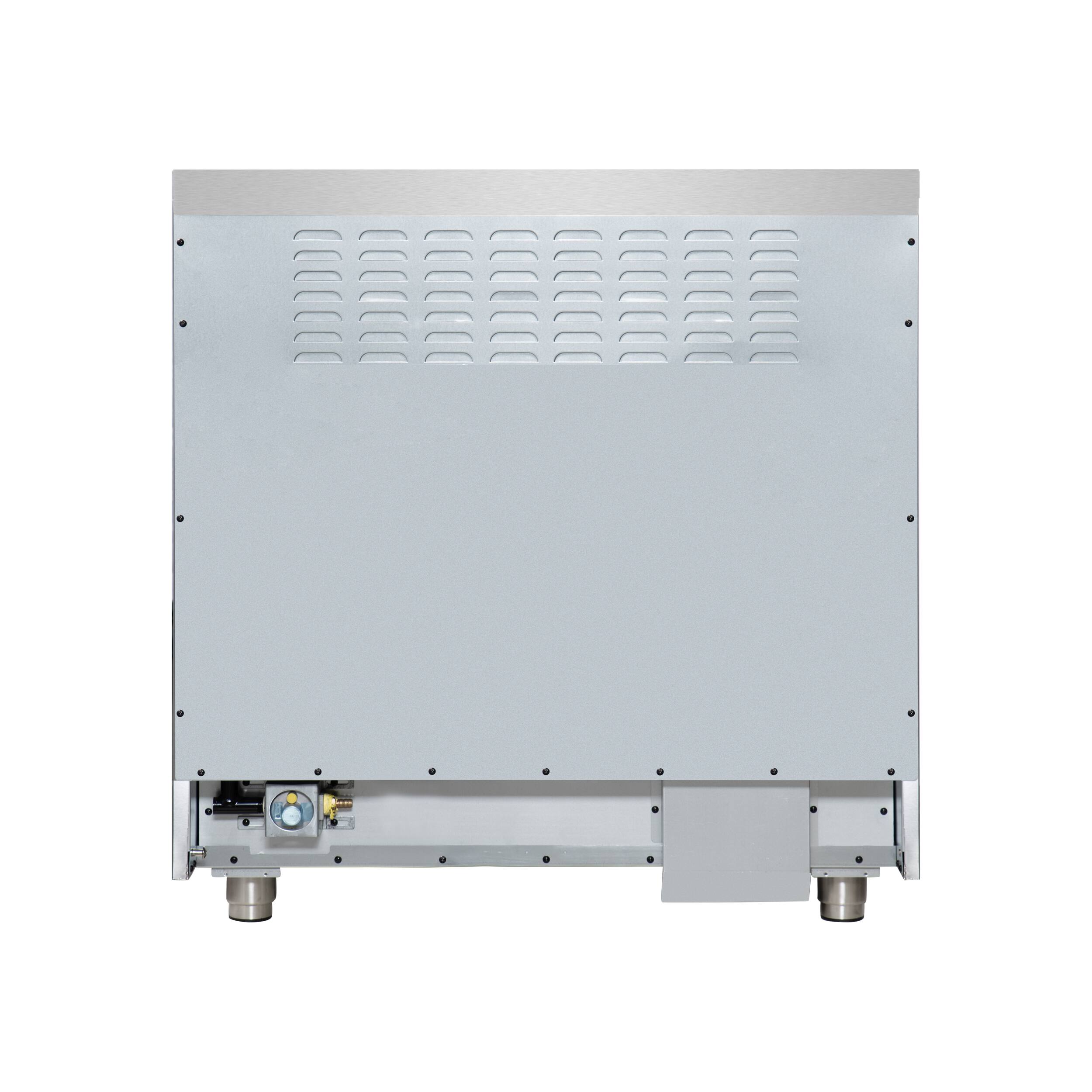 Back. Forno Appliances - Massimo 5.36 Cu. Ft. Freestanding Dual Fuel True Convection Range with Air Fryer Basket - White.