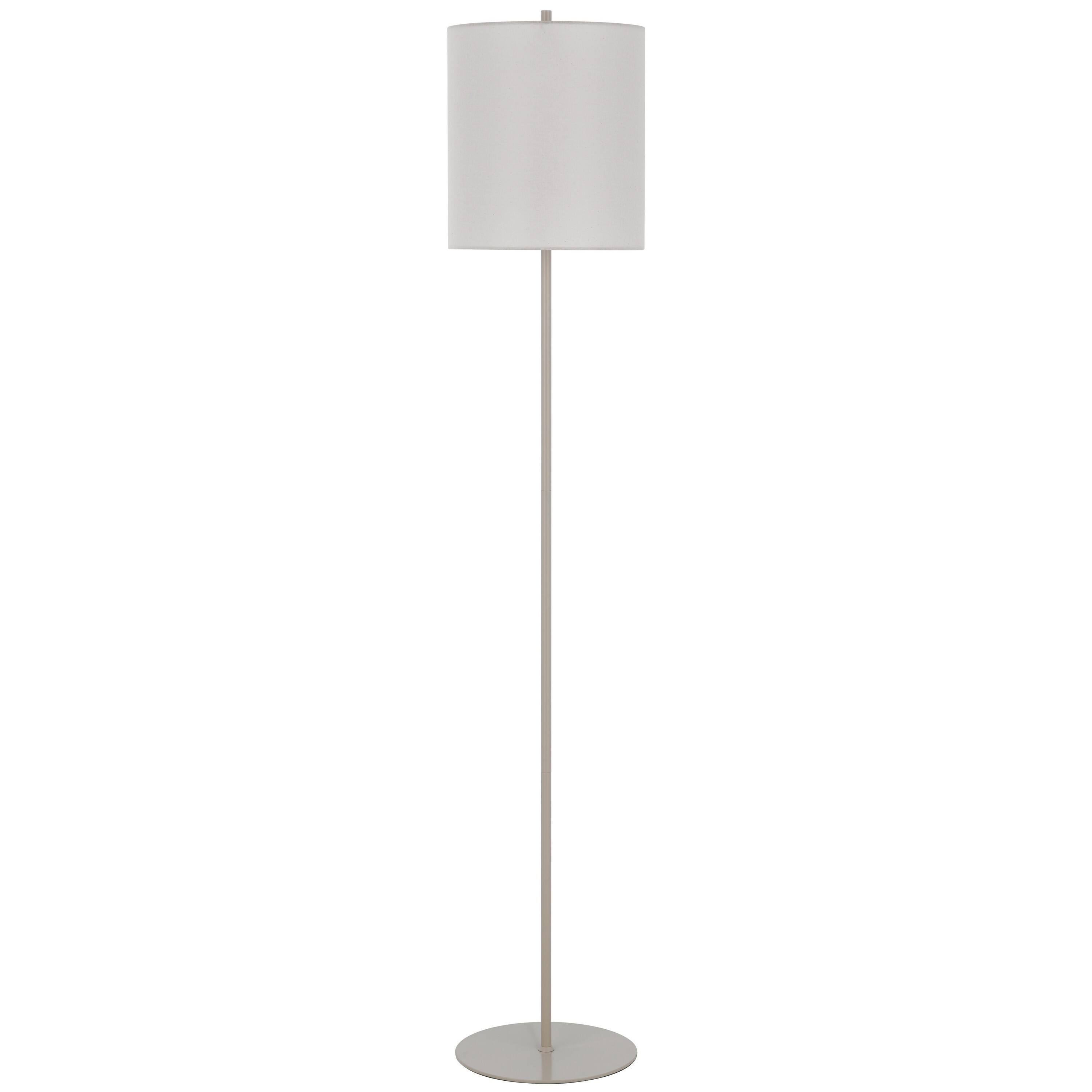 Front. Manhattan Lane - Plue 63 Inch Floor Lamp, Chrome Pole Round Base, Drum Shade.