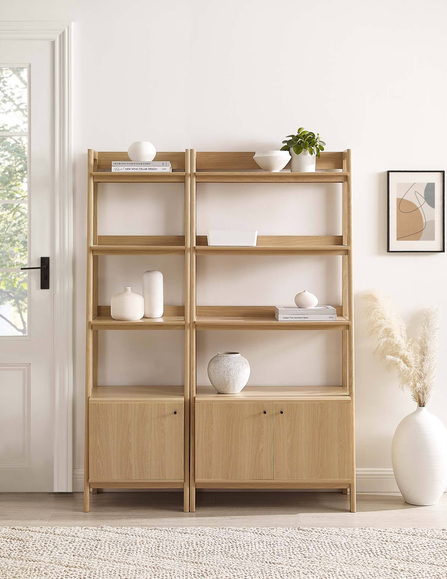 Back. Modway - Bixby Wood Bookshelves Set of 2 by Modway - Oak.
