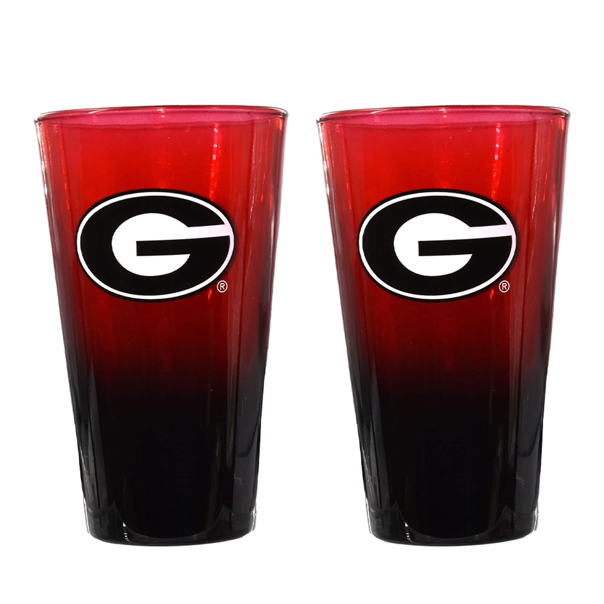 The Memory Company - Georgia Bulldogs Two-Pack 16oz. Ombre Pint Glass Set - Multicolor