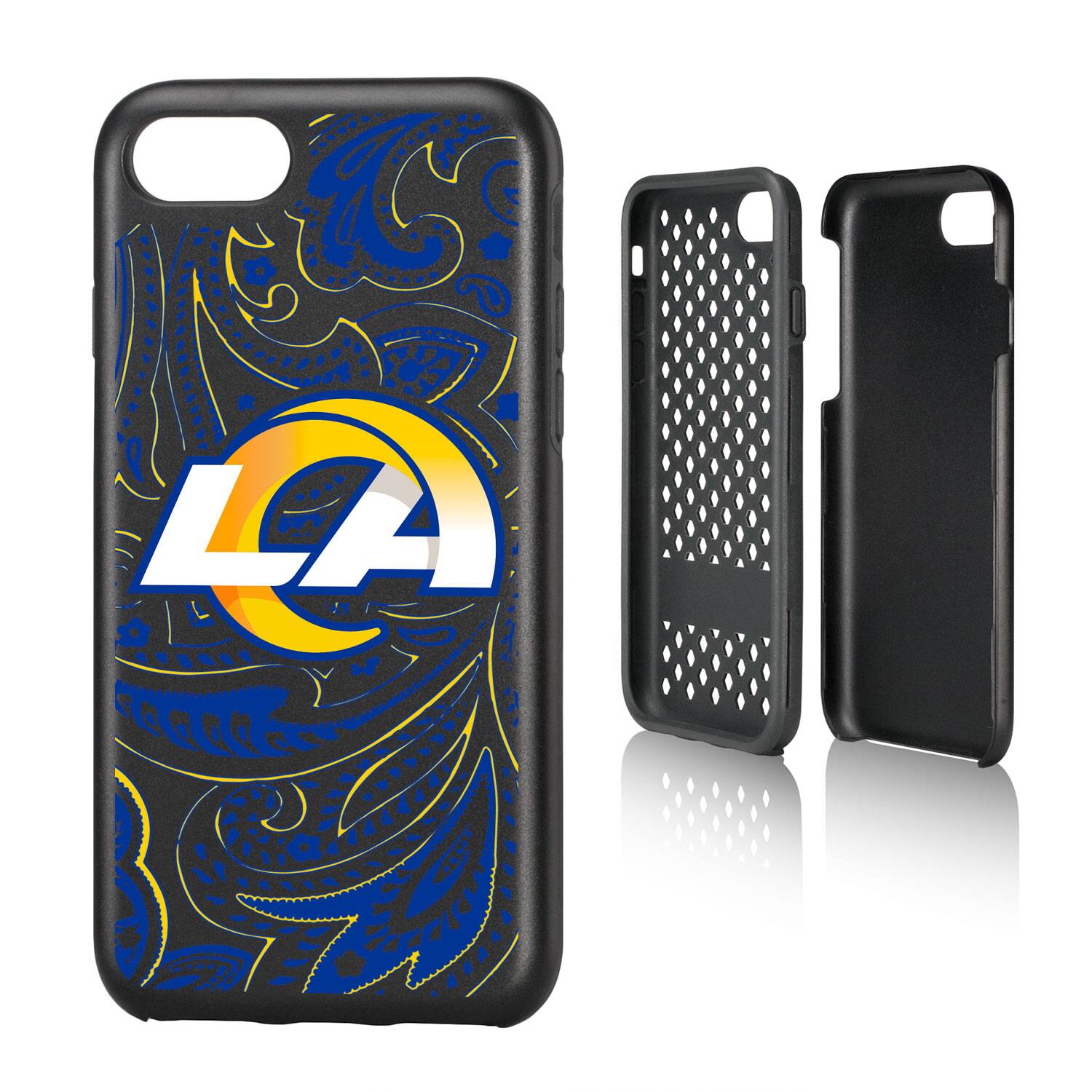 Alt View 3. Keyscaper - Los Angeles Rams iPhone Rugged Paisley Design Case - 13 Pro - Multicolor.