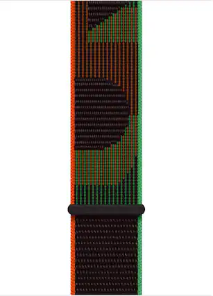 Front. Apple - Apple Watch Band - Sport Loop (45mm) - Black Unity - Regular - Black.