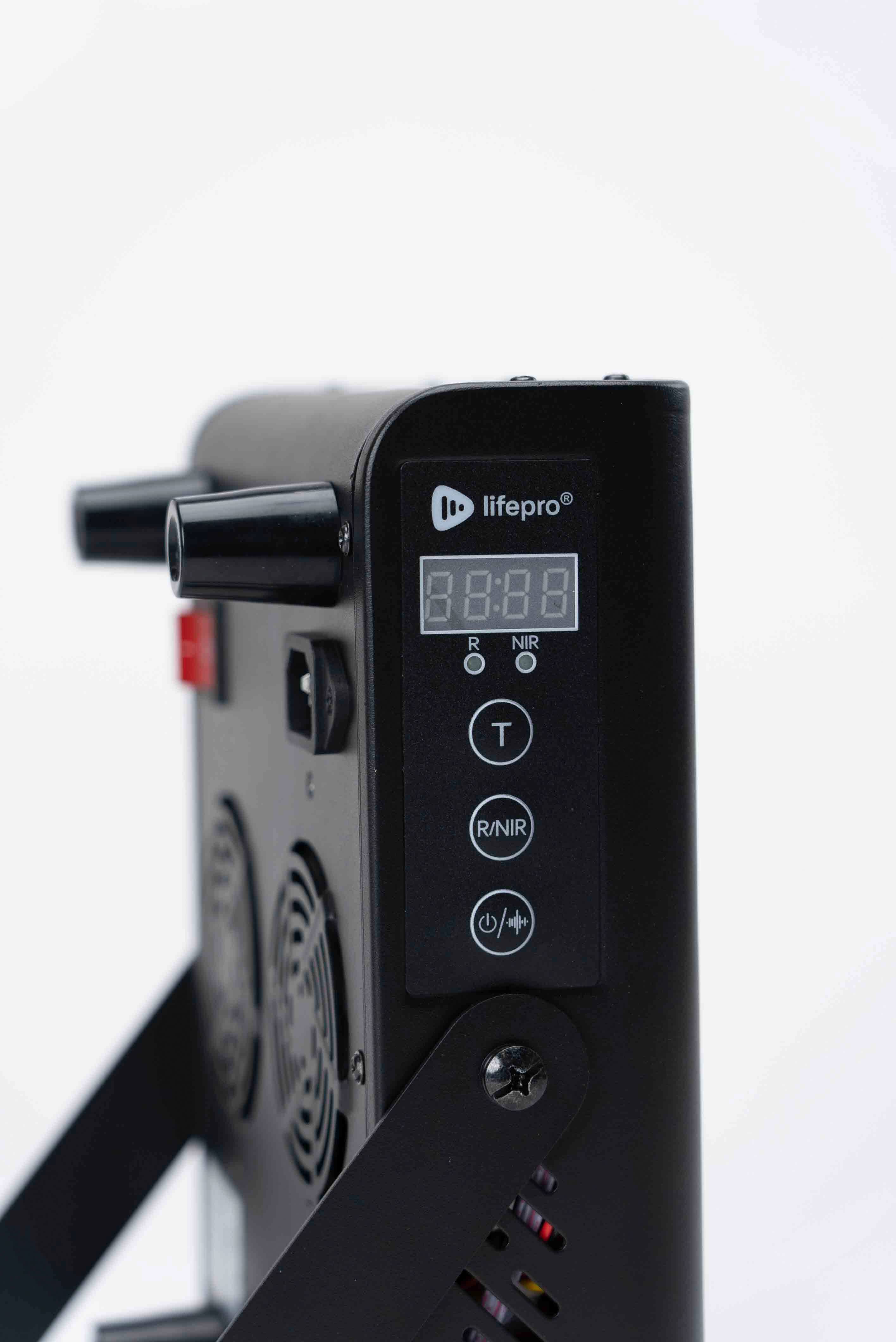 The text on the image reads "R lifepro R NIR T R/NIR 0/". This text is grouped as follows:

"R lifepro R NIR T R/NIR" is the name or model of the device.
"0/" indicates that the device is currently inactive or not in use.