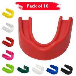 Amber Sporting Goods - Breathable Boil & Bite MMA Mouth Guard for Boxing & Wrestling, Super Tough Combat Mouthpiece – (Pack of 10) - Red