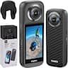 TOZO - Android 360 Action Camera - 5.7K Video 12K Photo, 1/2" 4800W CMOS, GPS, 4K Live Streaming, 3.0" Touchscreen, App Editing - Black