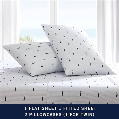 1 Flat Sheet  
1 Fitted Sheet  
2 Pillowcases (1 for Twin)