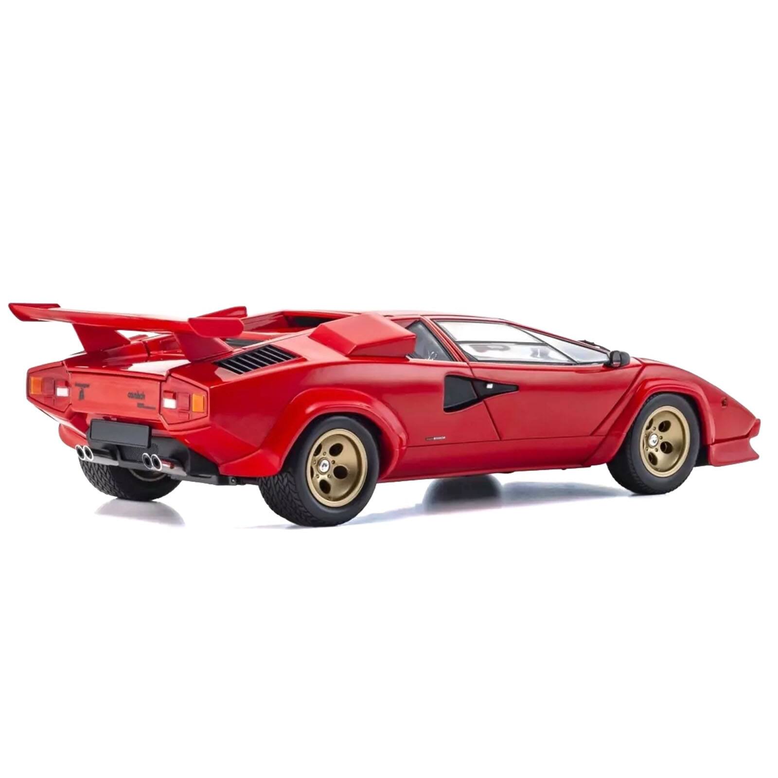 Alt View 3. Kyosho - Lamborghini Countach LP 5000 Quattrovalvole Red with Gold Wheels 1/18 Diecast Model Car by Kyosho.