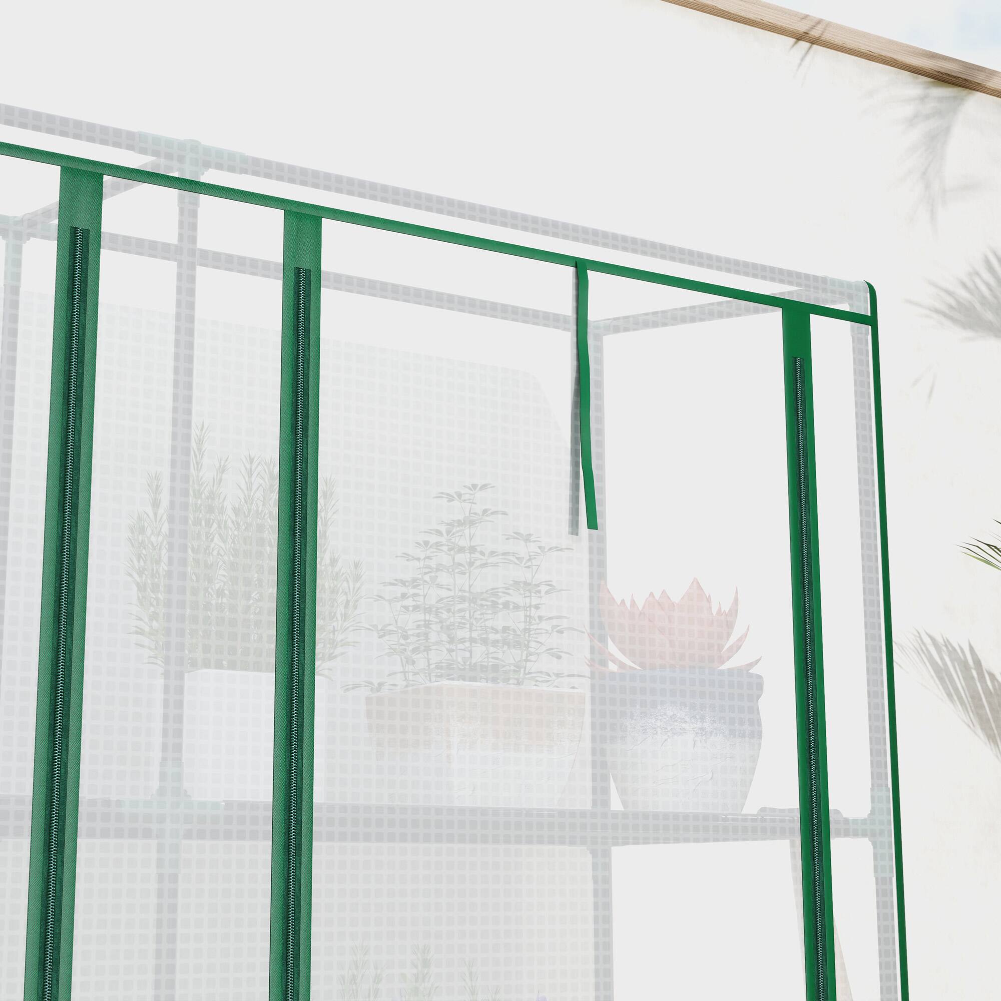 Alt View 7. Outsunny - x 18.1" x 56.7" Lean-to Mini Greenhouse, 3-Tier Shelves, 3 Roll-Up Doors - White.