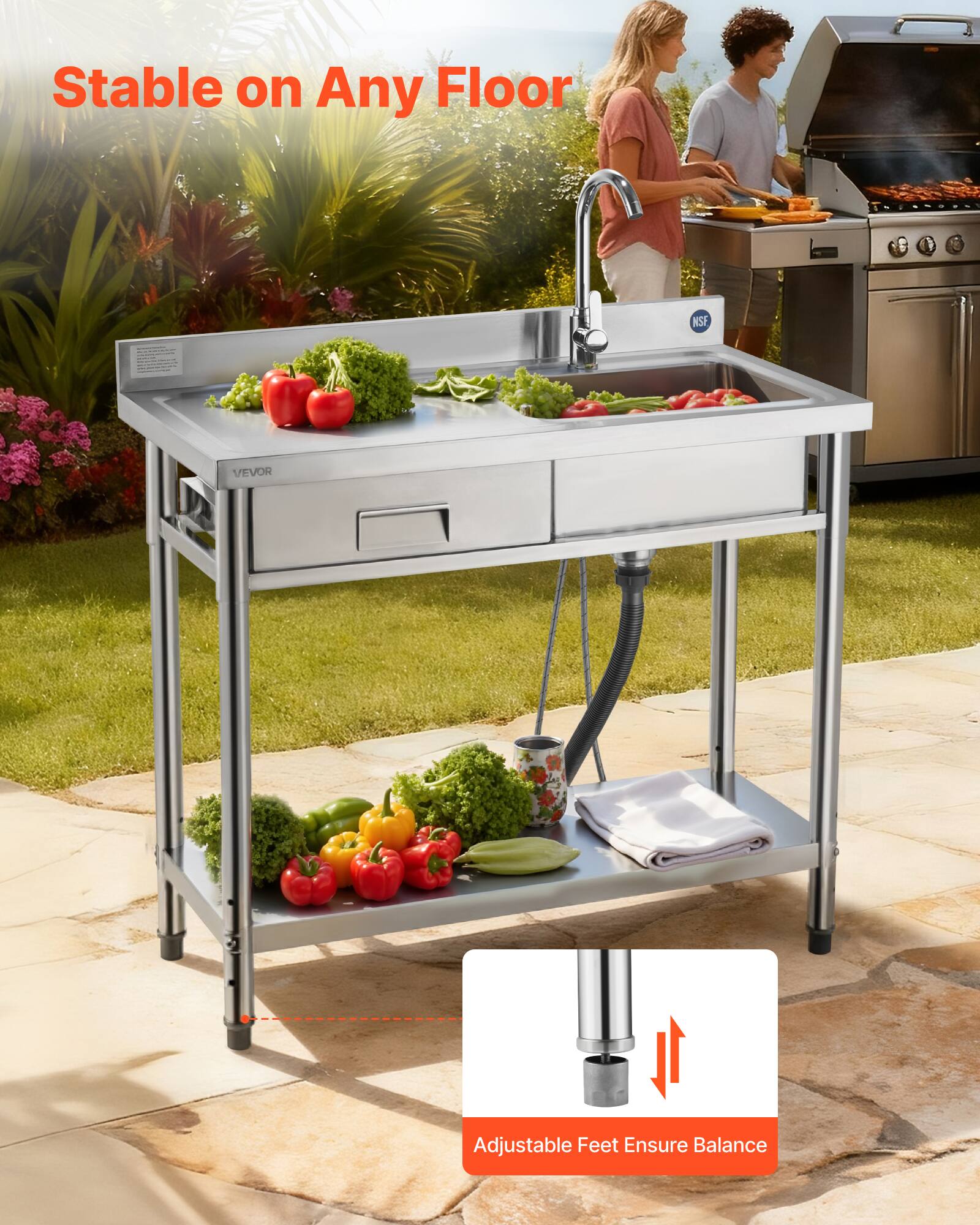 Stable on Any Floor

Adjustable Feet Ensure Balance