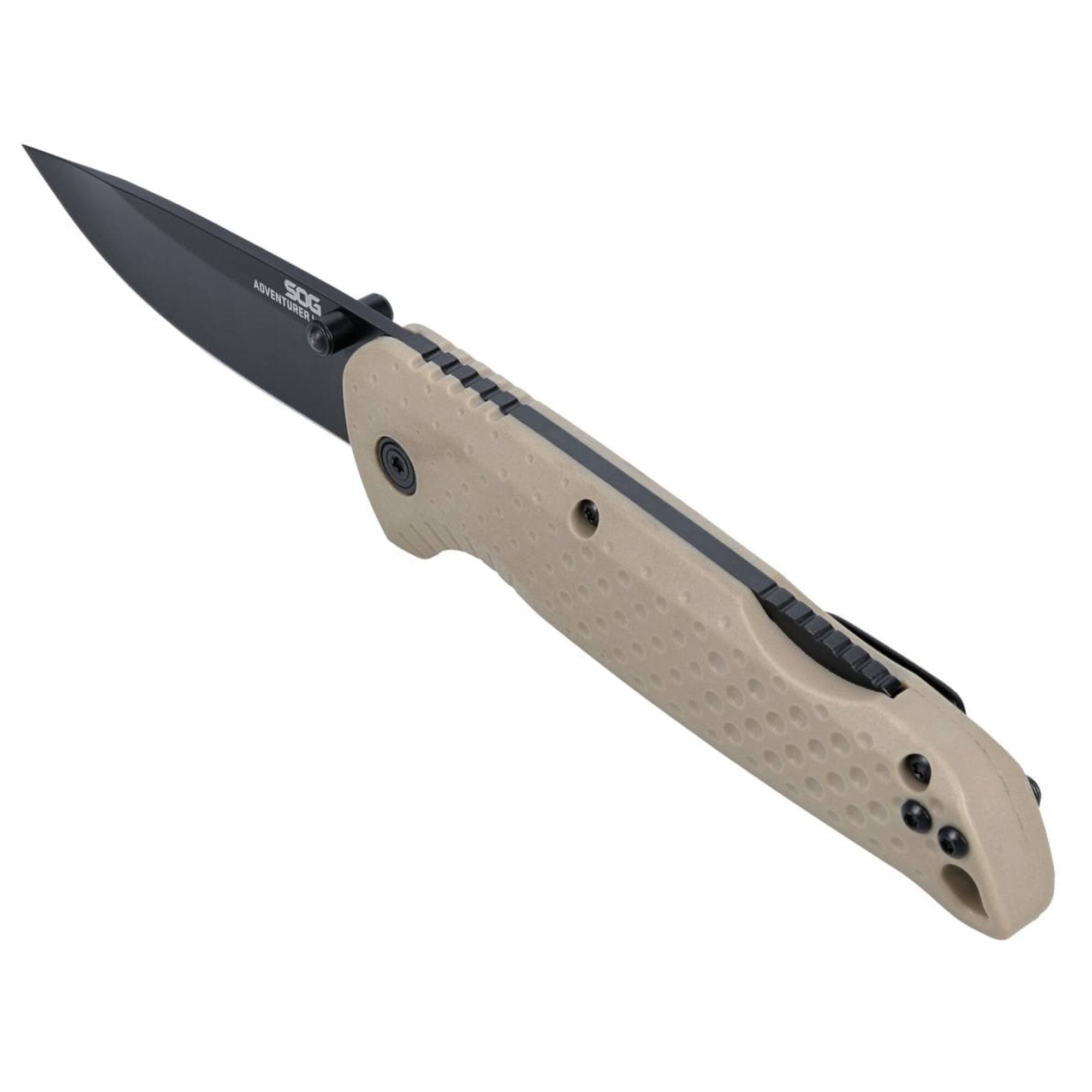Alt View 2. SOG - SOG Adventurer Folding Knife 3" Blade - FDE/Black - FDE/Black.