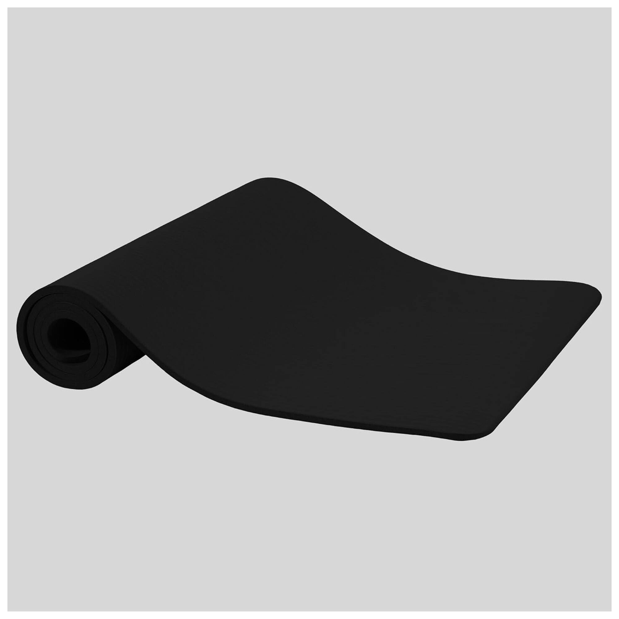 Alt View 5. Fitvids - Fitvids 1/2" Thick High Density Exercise Yoga Mat, Carrying Strap, Midnight - Black.