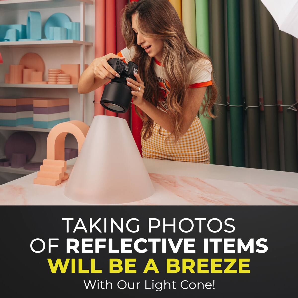 TAKING PHOTOS OF REFLECTIVE ITEMS WILL BE A BREEZE With Our Light Cone!