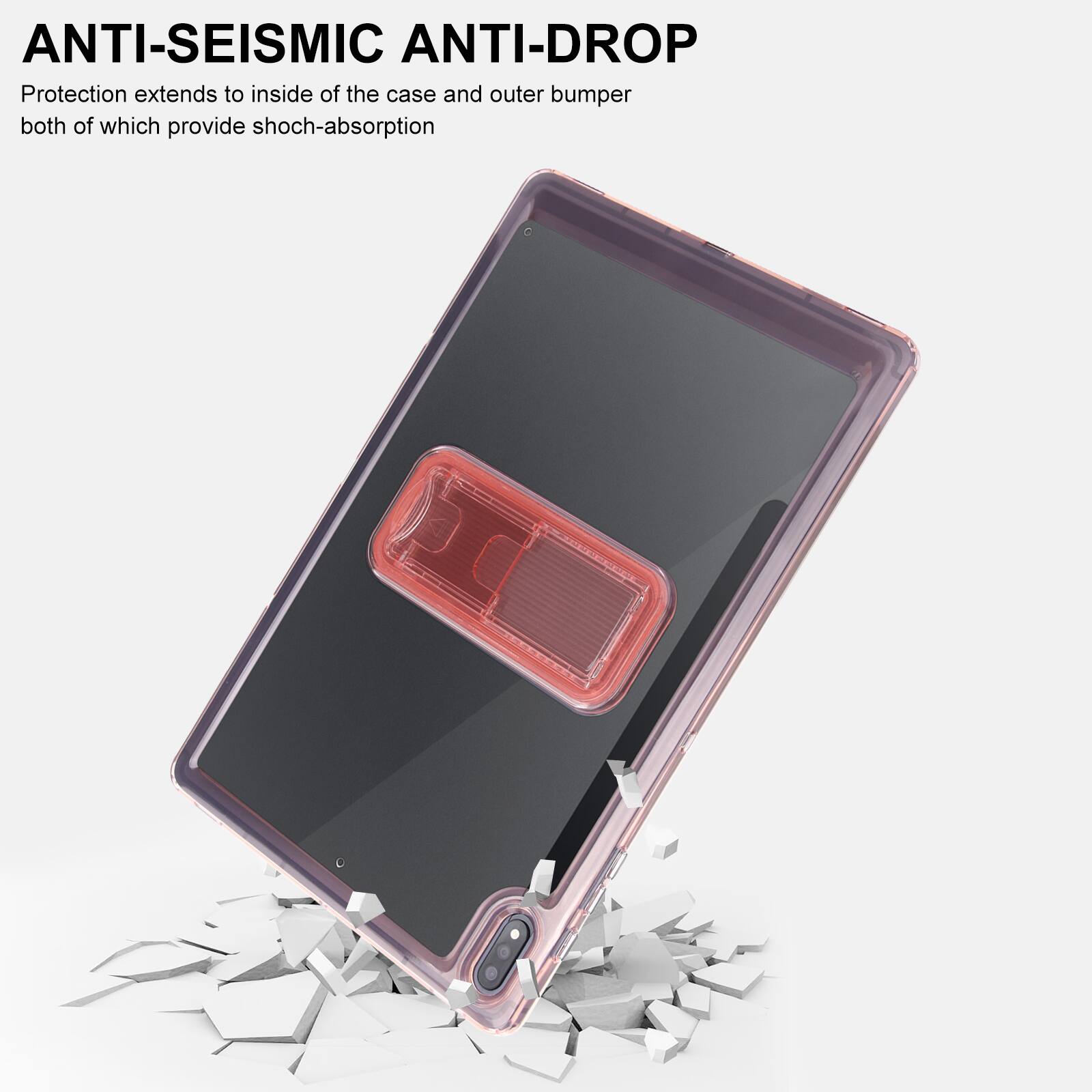 ANTI-SEISMIC ANTI-DROP  
Protection extends to inside of the case and outer bumper both of which provide shock-absorption