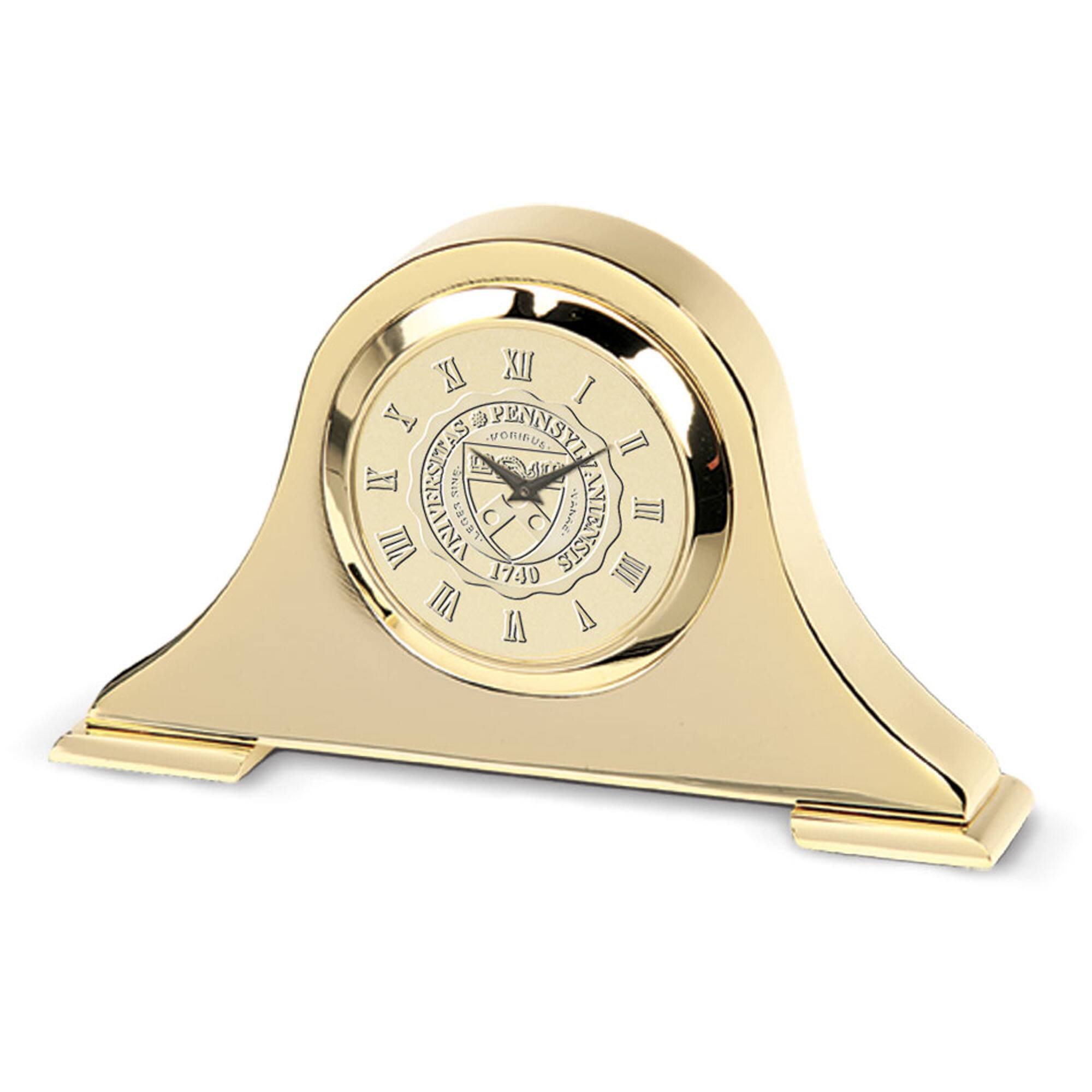 Jardine - Pennsylvania Quakers Napoleon Desk Clock - Gold