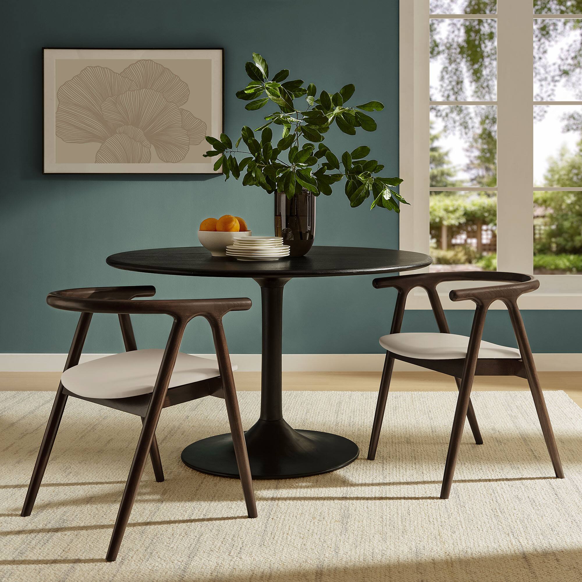 Alt View 4. Modway - Henry Vegan Leather and Wood Dining Chair by Modway - White.