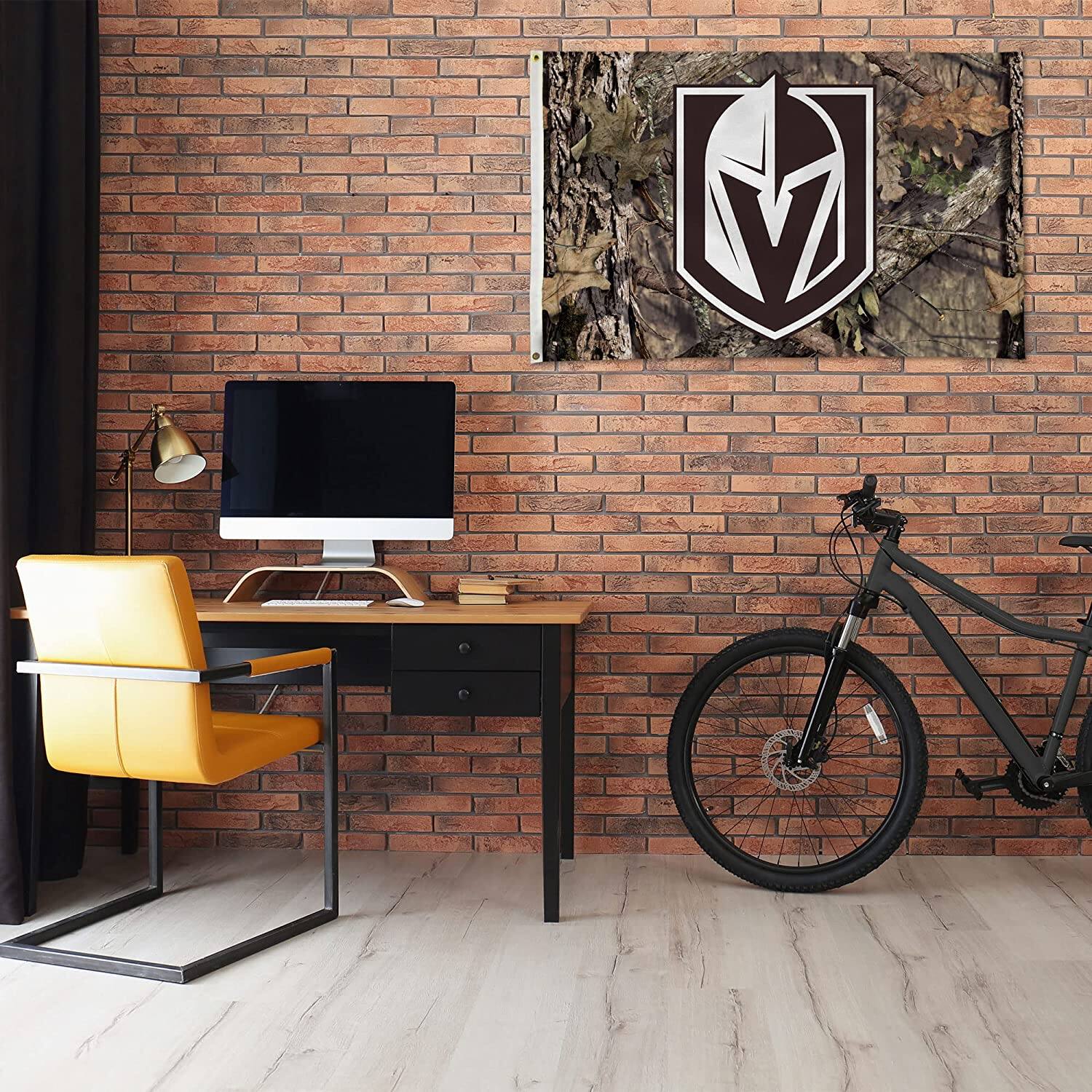 Alt View 3. Rico Industries - Las Vegas Golden Knights 3x5 Indoor Outdoor Camo Banner Flag with grommets for hanging - Multi.