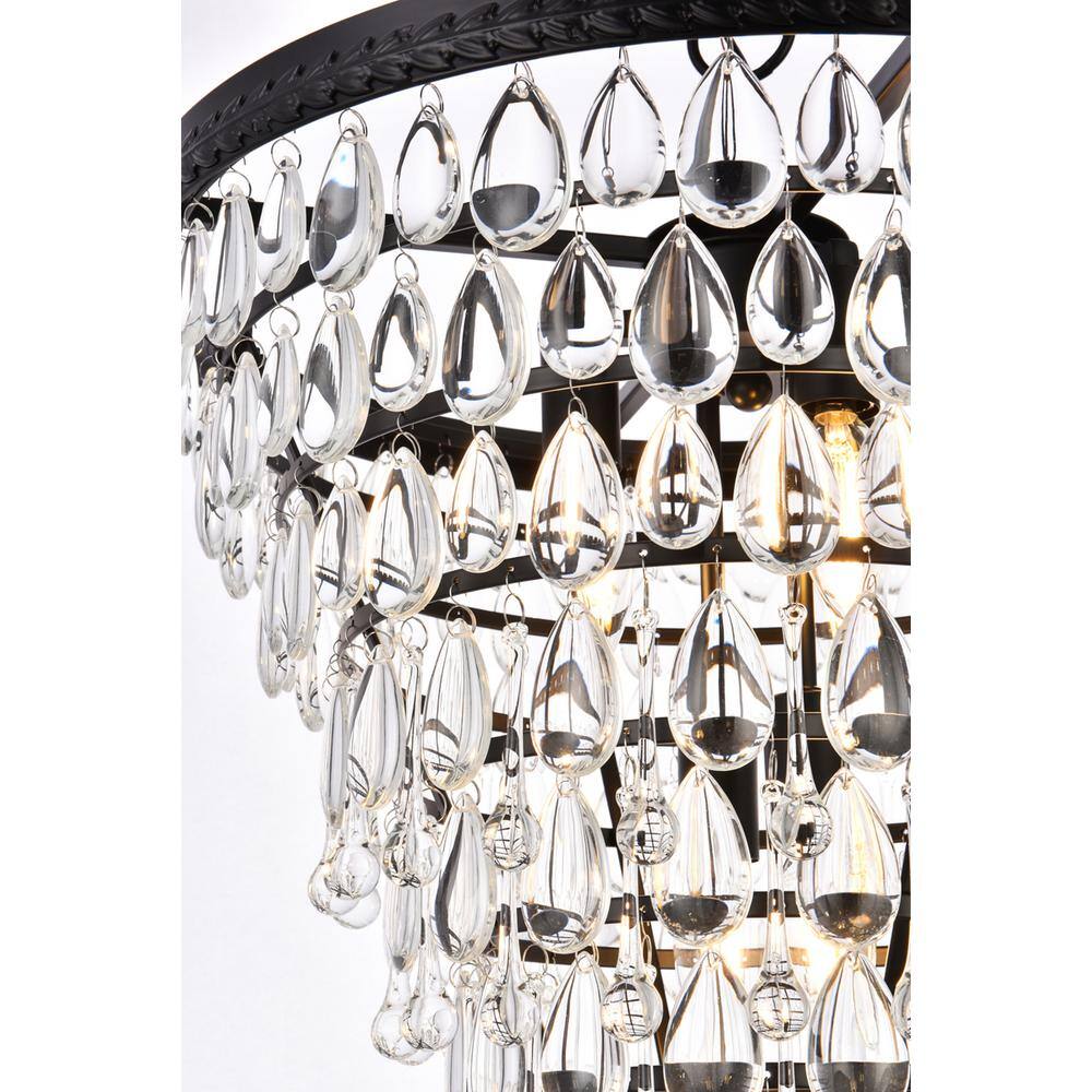Alt View 1. Elegant Lighting - Nordic 5 lights black pendant - Black And Clear.