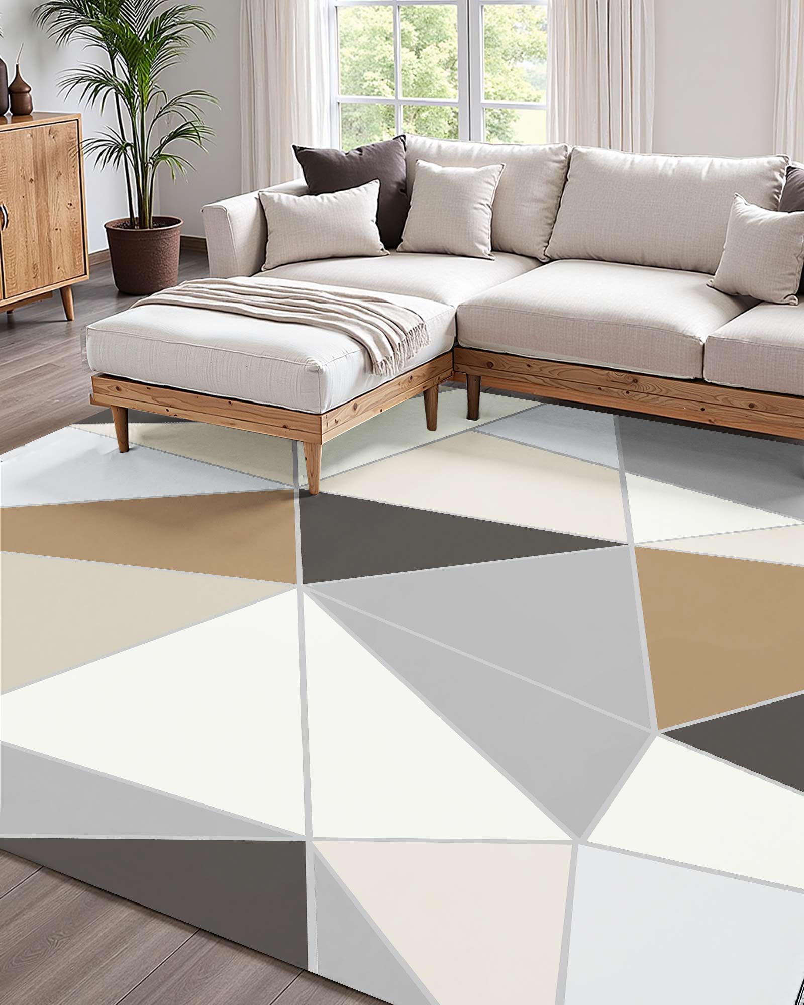 Angle. VEVOR - Area Rug, 5 x 7 ft Large Washable Rug, Non-Slip and Tear-Resistant Soft Carpet, Pet & Child Friendly Modern Area Rugs - Charcoal Gray.