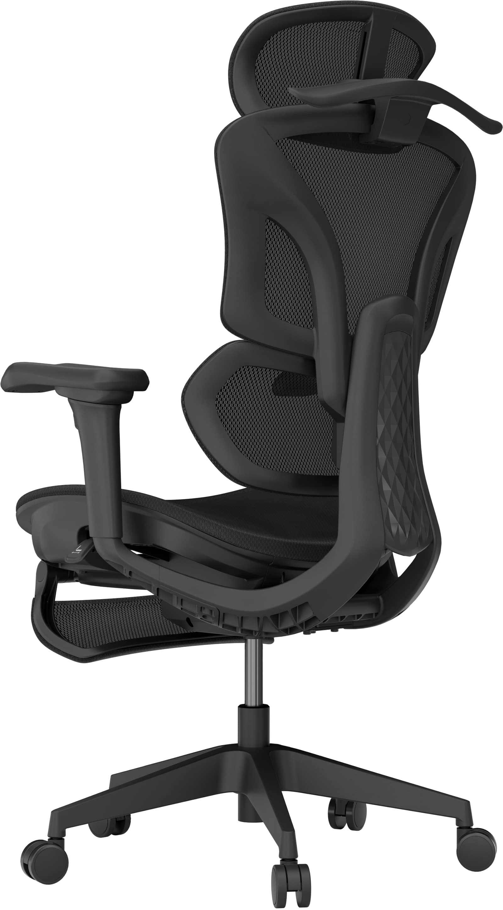 Alt View 1. ACGAM - Ergonomic Mesh Office Chair, High Back Gaming Chair w/ Footrest, Lumbar Support, 4D Armrest, Headrest, Large Nylon Base - Black.