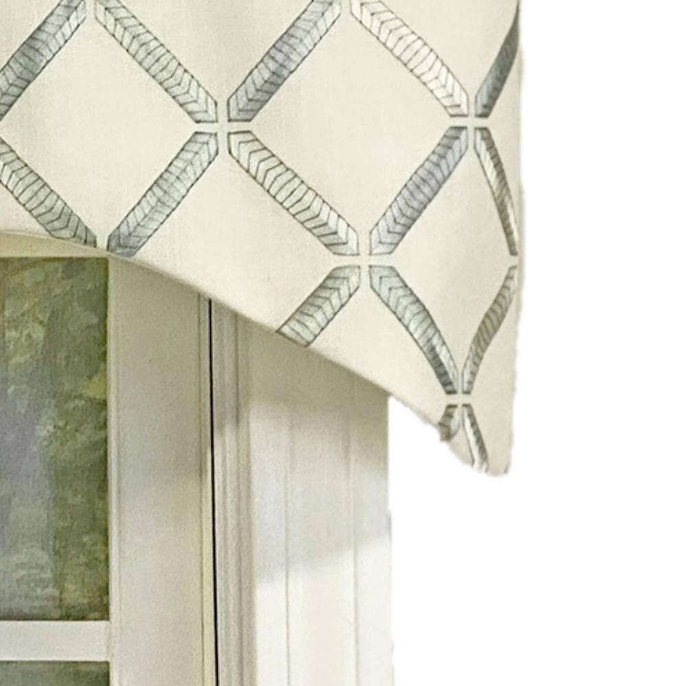 Angle. RLF Home - RLF Home Granville Cornice 3" Rod Pocket Window Valance 50" x 17" Mermaid Green - Mermaid Green.