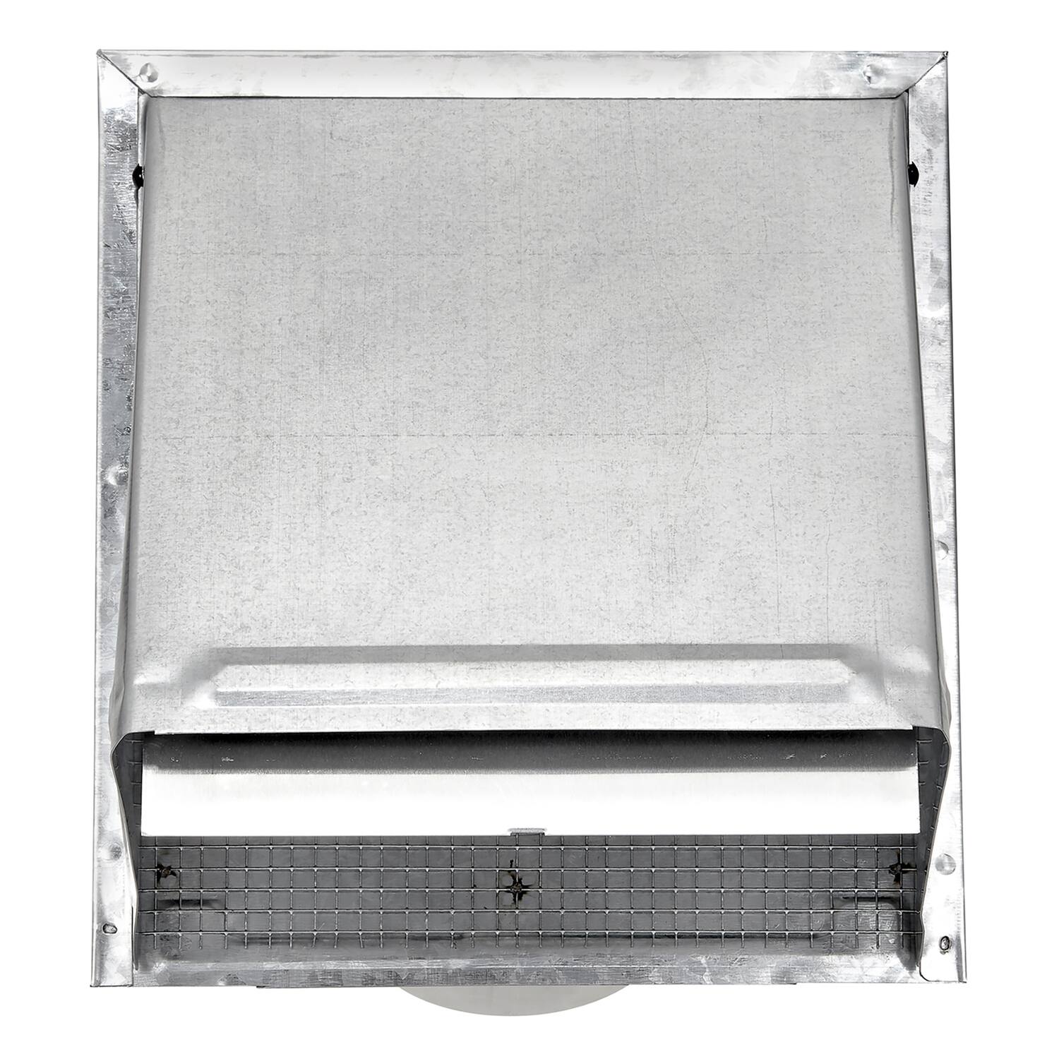 Alt View 2. Lambro - 6" 26-Gauge Galvanized Steel Wall Exhaust Hood, Damper, Wire Mesh Screen, 11" Pipe, 3460GMS-11.