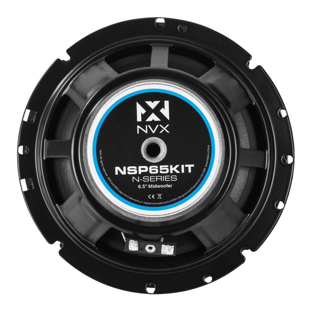 X NVX NVX O China LA VII rights reserved NSP65KIT USA Assembled the NVX N-SERIES and 6.5" Midwoofer pue Engineered in au CE Designed trademarks or registered trademarks of NVX
