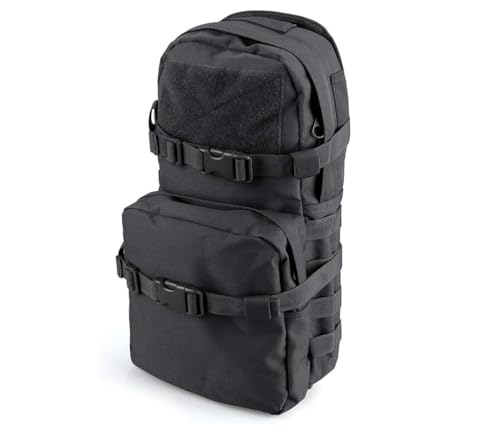 Front. Vulpecula Spade - Tactical Hydration Pack Molle Hydration Carrier Military Hydration Pouch 3L Water Bladder Holder for Tactical Backpack - Black.