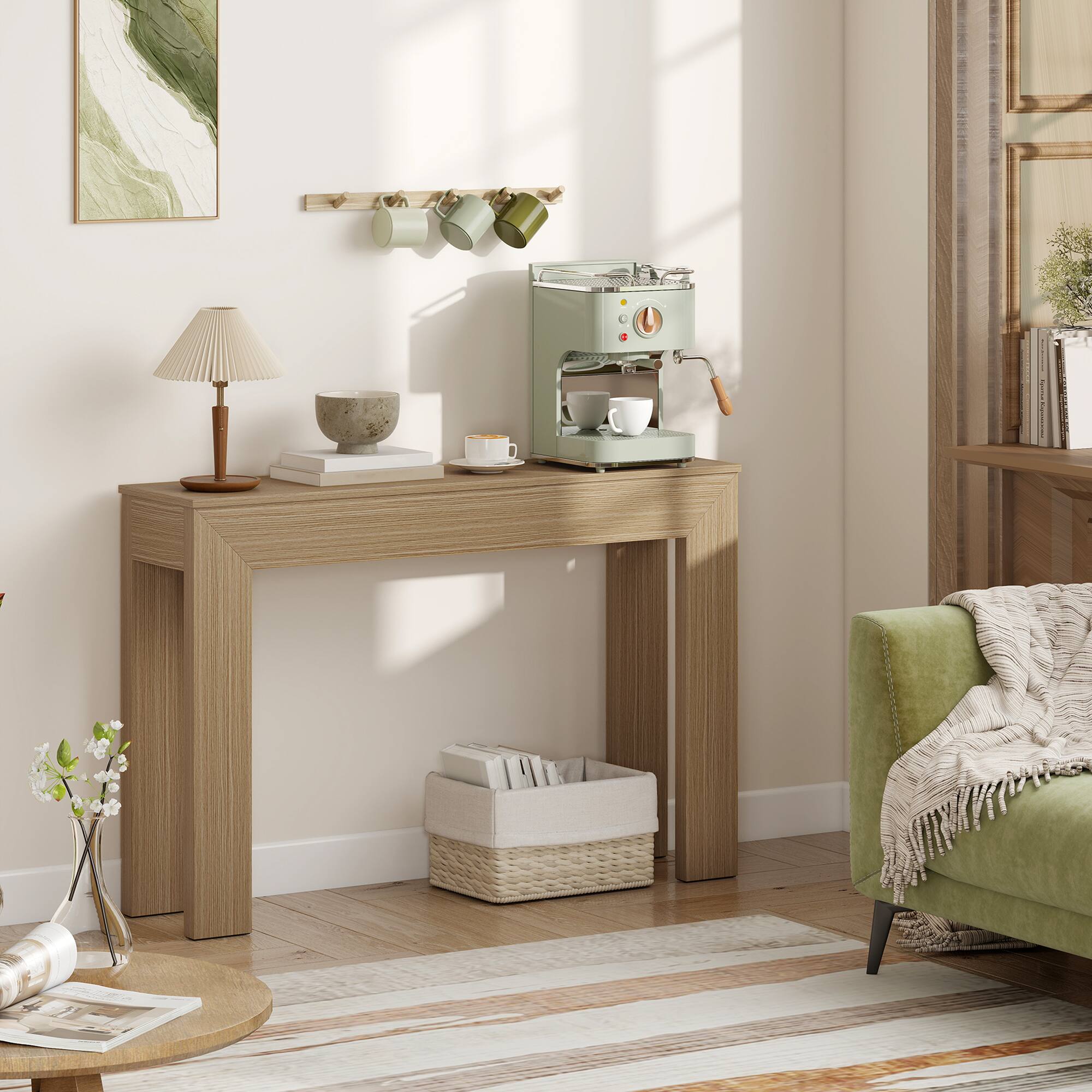 Alt View 7. Homcom - Console Table, 47" Narrow Entryway Table - Natural Wood.