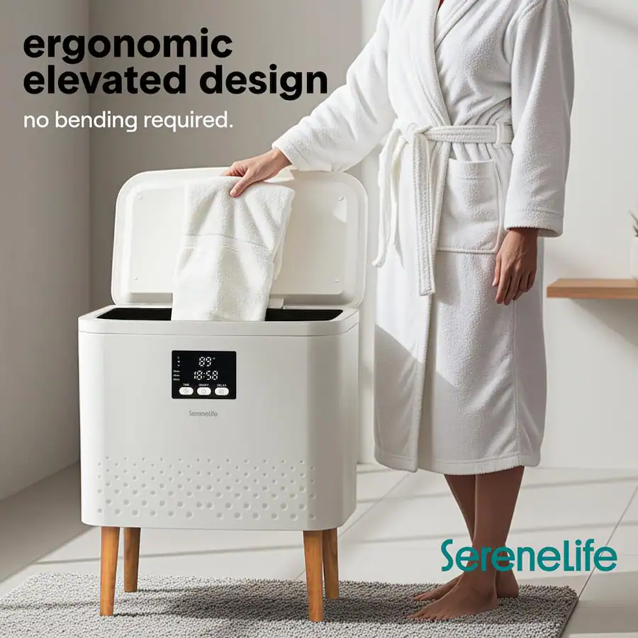 Design Towel Radiator SereneLife Rectangular Towel Warmer Bucket, Large Capacity Blanket and ...