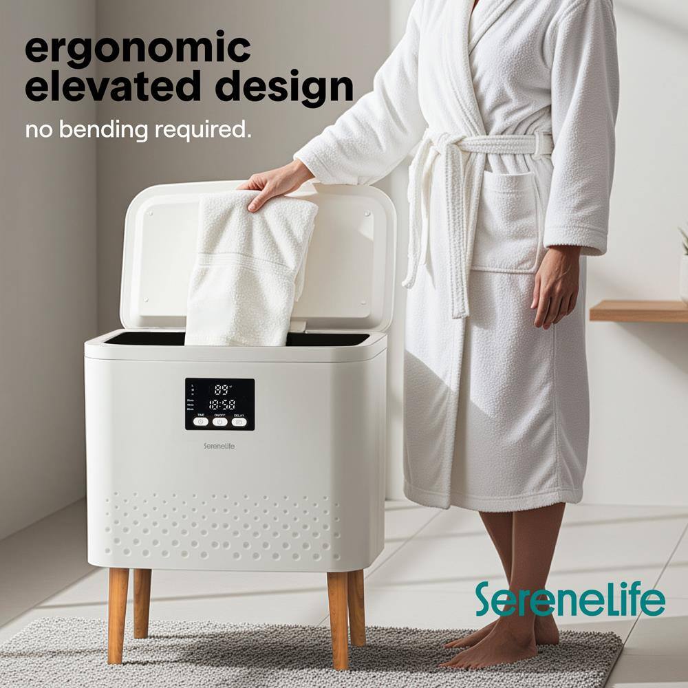Ergonomic elevated design, no bending required.  
89° 8:58  
SereneLife