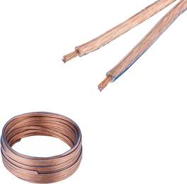 Cables Direct Online - 14/2 50ft Speaker Wire CCA (Copper-Clad Aluminum) 14AWG 2-Conductor Cable Home Theater Surround Sound Audio Wire Clear - Transparent