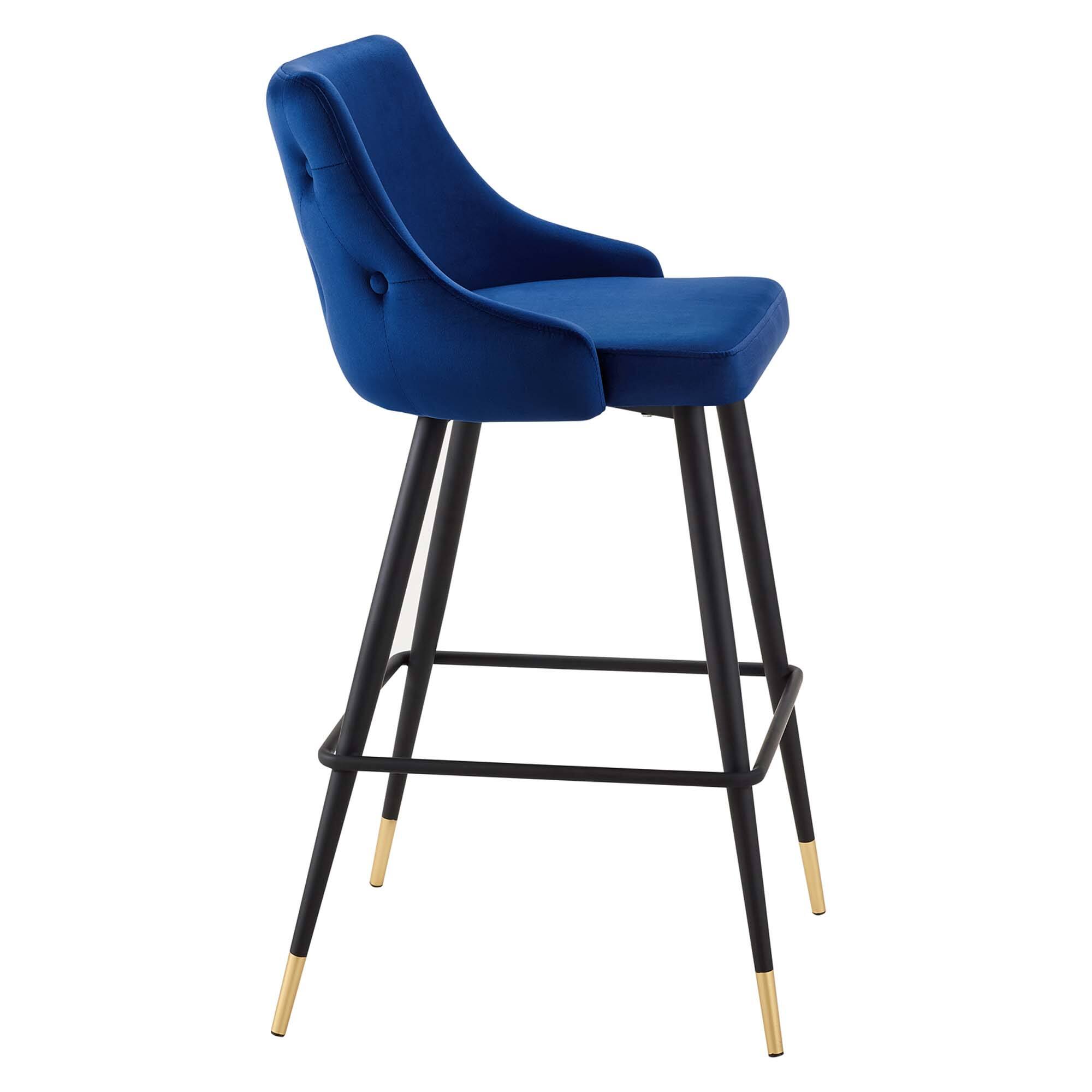 Alt View 1. Modway - Adorn Performance Velvet Bar Stool by Modway - Navy.