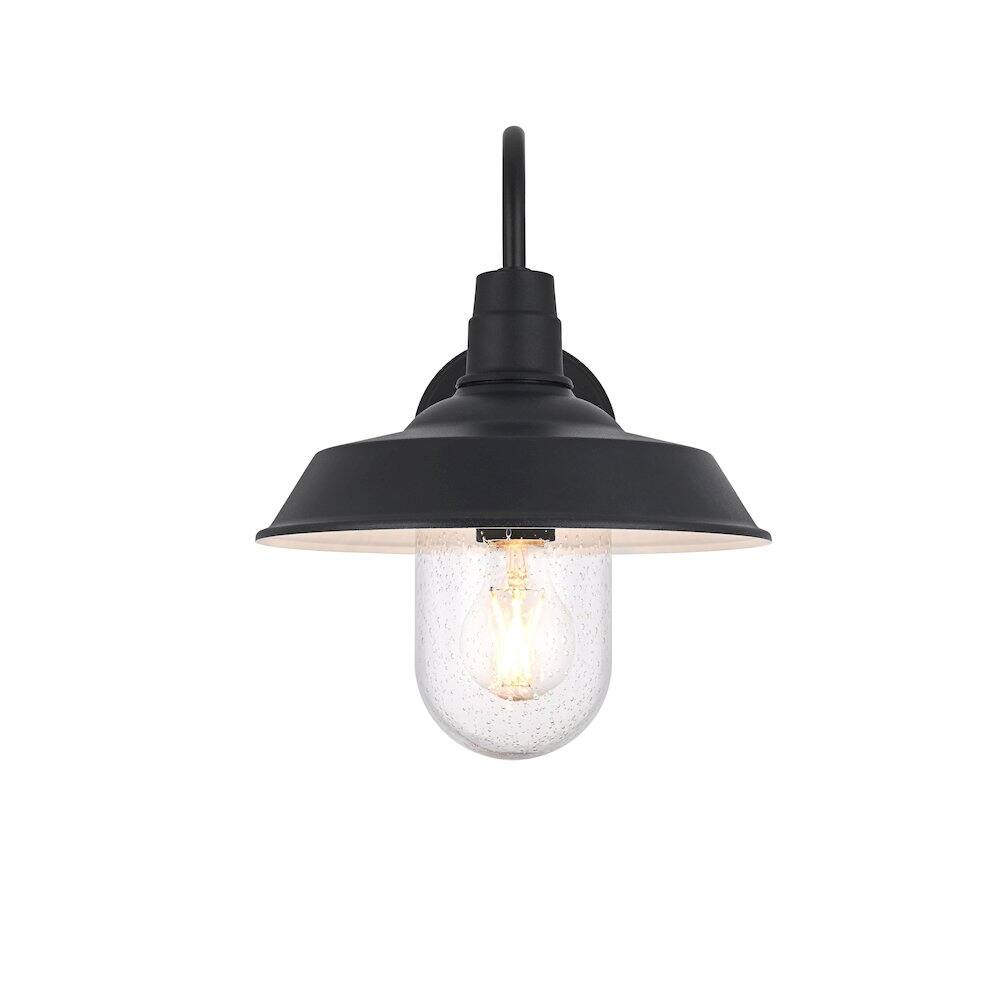 Back. Elegant Lighting - Rayan 10 Inch Outdoor Wall Sconce In Black - Black.