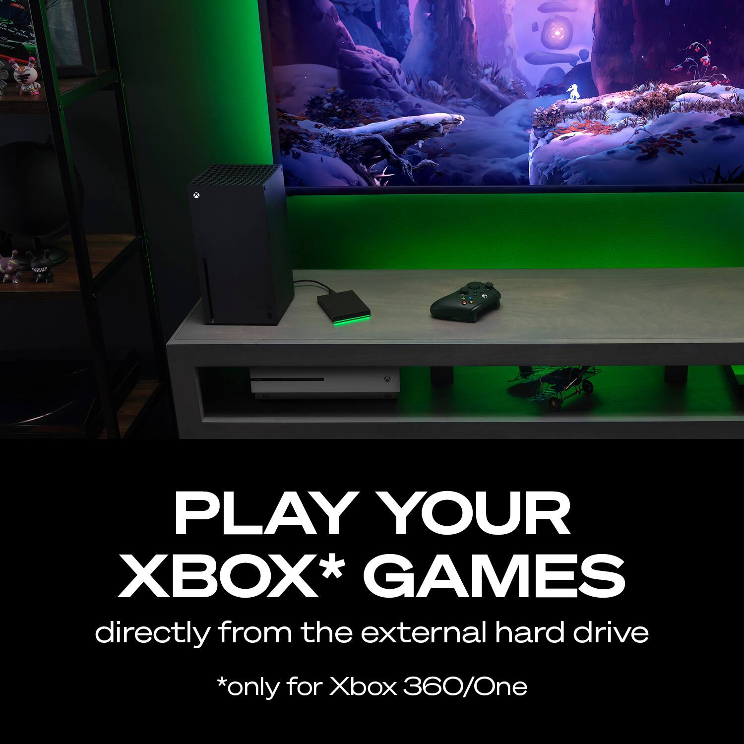 PLAY YOUR XBOX* GAMES directly from the external hard drive *only for Xbox 360/One