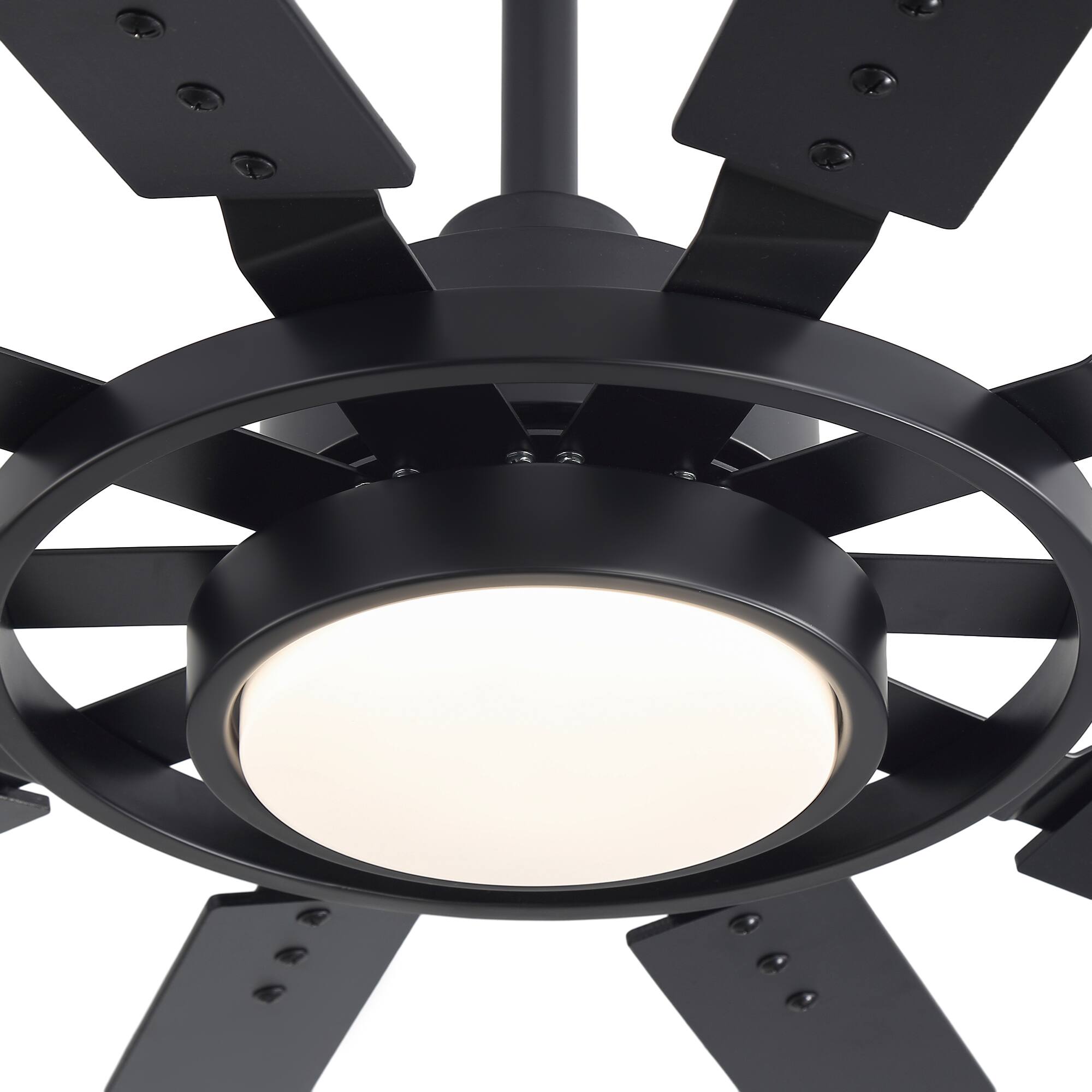 Alt View 8. Breezary - 72-Inch 10-Blade LED Ceiling Fan DC Motor 3-Color Light Memory Reverse Timer Remote - Black and Walnut.