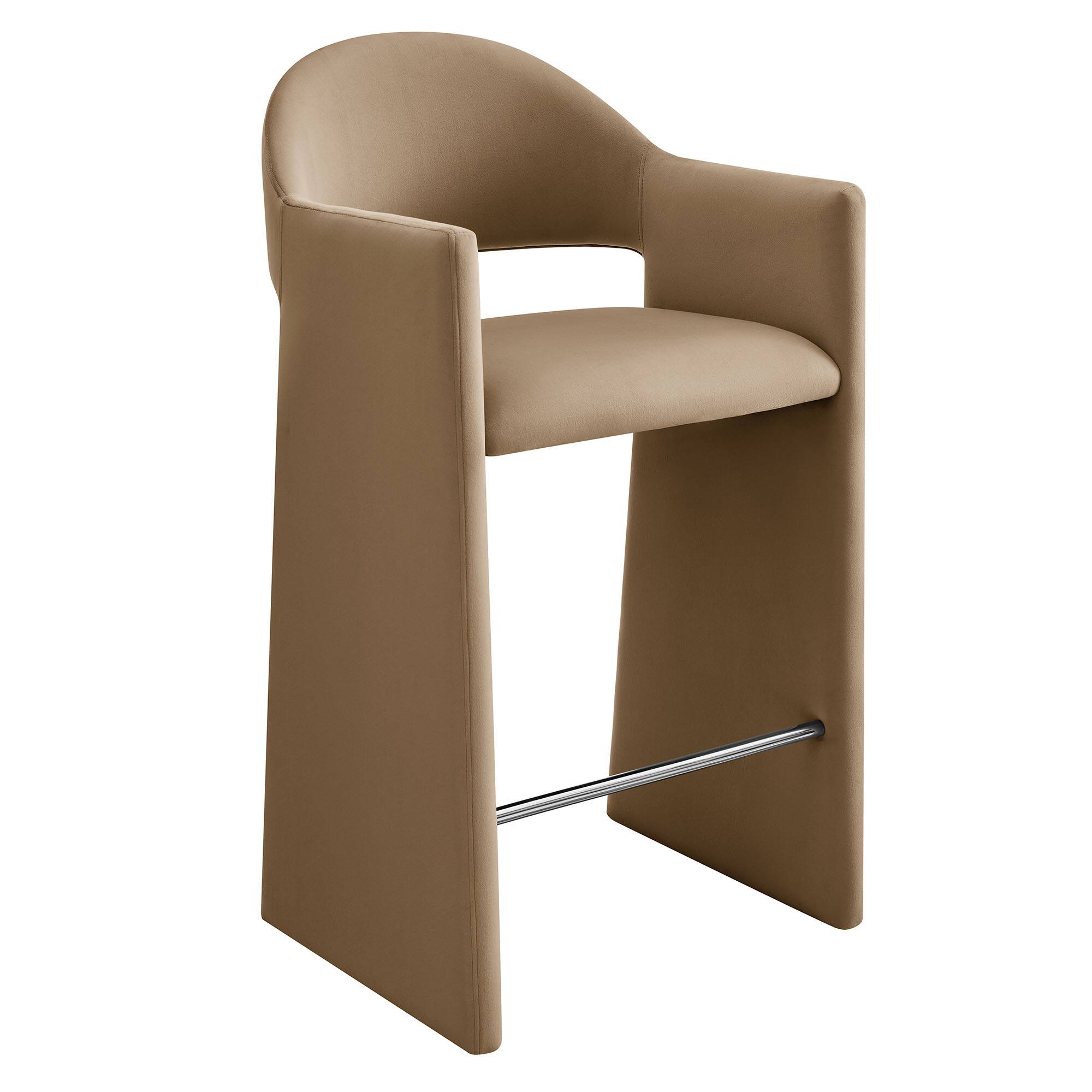 Angle. Modway - Talia 41 Inch Performance Velvet Bar Stool by Modway - Taupe.