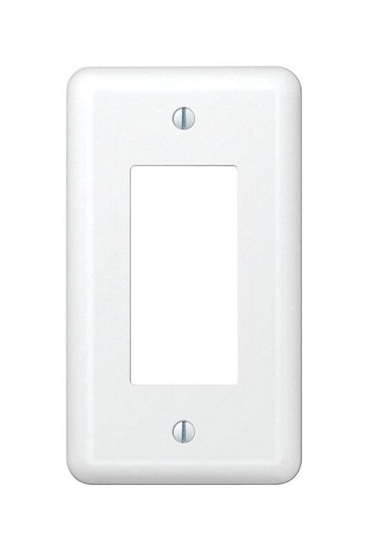 AMERELLE - Devon 1 gang Stamped Steel Decorator Wall Plate 1 pk - White