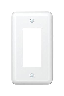 AMERELLE - Devon 1 gang Stamped Steel Decorator Wall Plate 1 pk - White