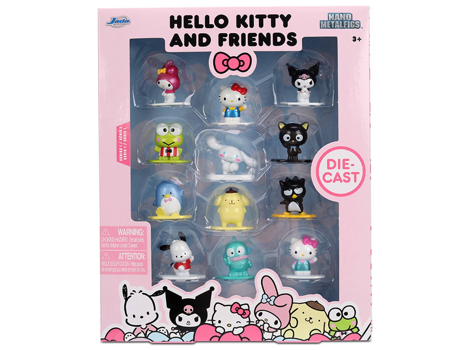 Jada NANO HELLO KITTY METALFIGS AND FRIENDS 3+ : SERIE 1/1 SERIEST DIE- CAST ! WARNING: CHOKING HAZARD Small parts Not for children under 3 years ATTENTION: RISQUE DE SUFFOCATION Petites pièces Ne convient pas aux enfants de moins de 3 ans