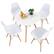 Alt View 18. Costway - Dining Table Set Modern 5 PCS For 4 Round Dining Room Table Set W/Solid Wood Leg - White.
