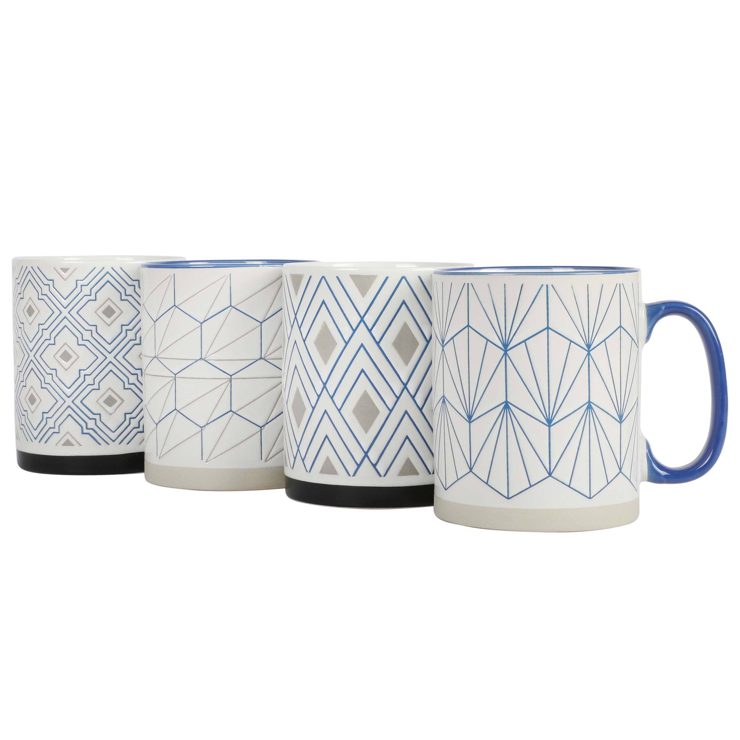 Alt View 1. Mr. Coffee - Mr. Coffee Parkmill 17oz 4 Piece Stoneware Coffee Mug Set in Assorted Designs - Assorted.