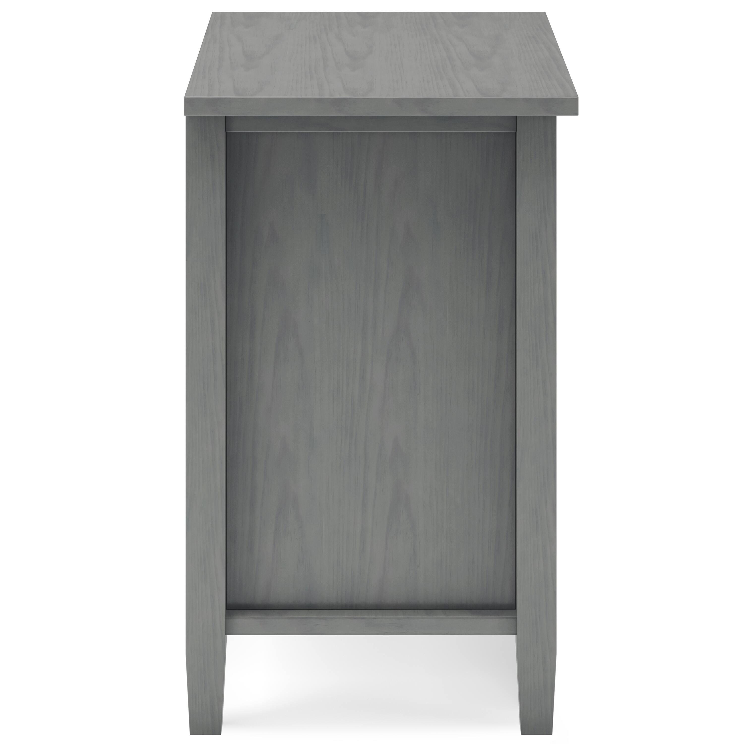 Alt View 5. Simpli Home - Warm Shaker Solid Wood 24 inch Wide Transitional Nightstand in Fog Grey - Fog Grey.