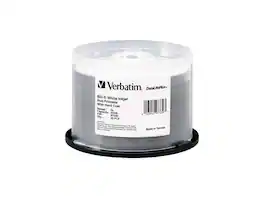 Verbatim - 25GB 6X BD-R Inkjet Printable 50 Packs Spindle Disc Model 97339