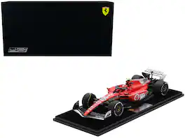 Ferrari SF-23 #55 Carlos Sainz Formula One F1 Las Vegas GP (2023) with Acrylic Display Case 1/18 Model Car by LookSmart - Red with Black