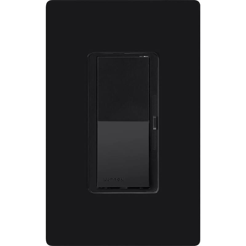 Angle. Lutron - Lutron Diva Black 600 W 3 Way Dimmer Switch 1 pk - Black.