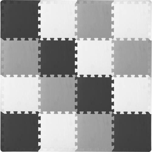 Alt View 3. ProSource - ProsourceFit Kids Solid Floor Play Mat 3/8-in, 16 sf - Black/Grey/White.