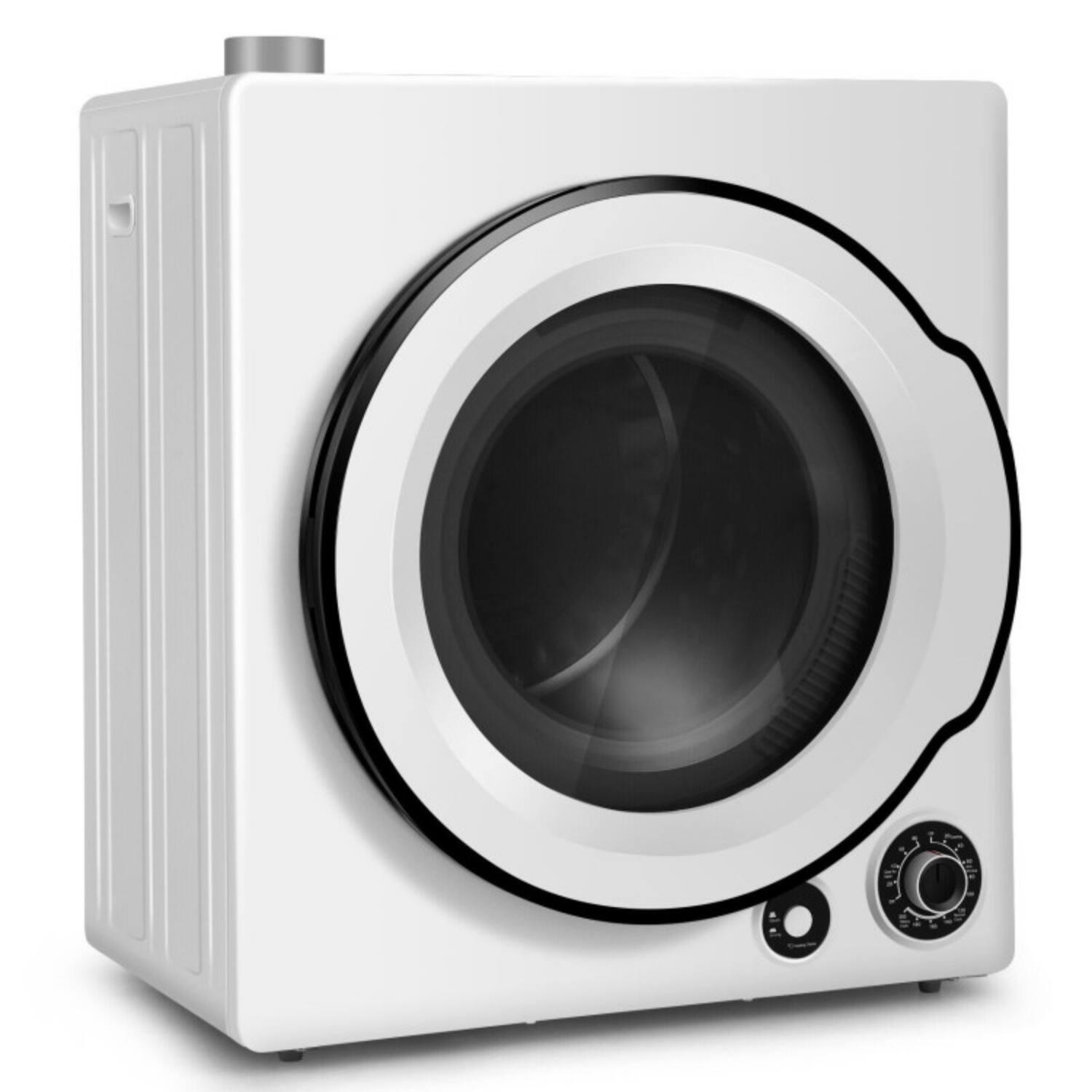 Alt View 4. LUCKY ONE - Compact Electric Tumble Dryer 13.2 lbs Capacity with Stainless Steel Tub - Wall Mount Ventless - White.