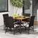 Alt View 5. Costway - 5 PCS Patio PE Wicker Dining Set Table and Chairs with Cushions 1.9" Umbrella Hole - Mix Brown + Off White.