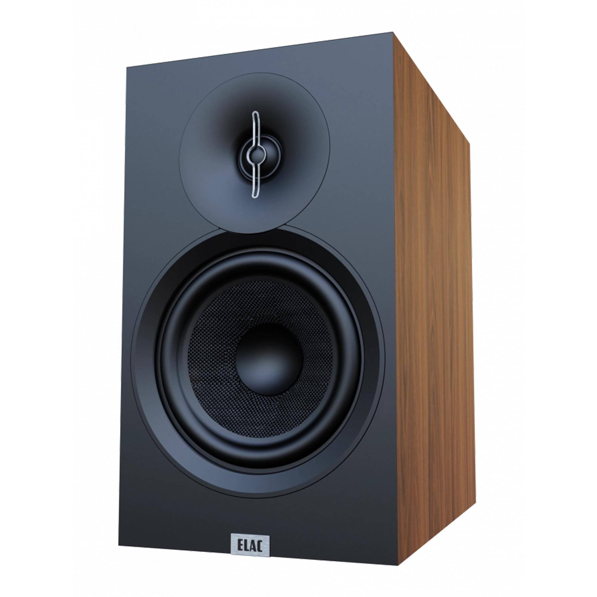 Alt View 1. ELAC - ELAC Debut 3.0 - 6.5" Bookshelf Speakers (Walnut) DB63-WN - (Pair) - Walnut.